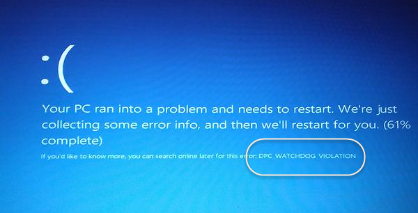 DPC_WATCHDOG_VIOLATION Blue Screen in Windows 10 [Fix Now]