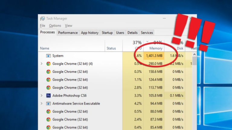 Fix 100% Usage by System and Compressed Memory in Windows 10