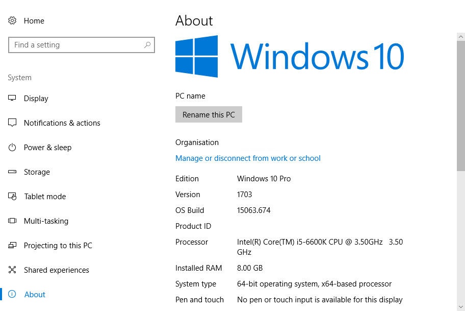 How to Find computer specs windows 10